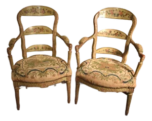 18th Century Pair of Louis XVI Country Armchairs