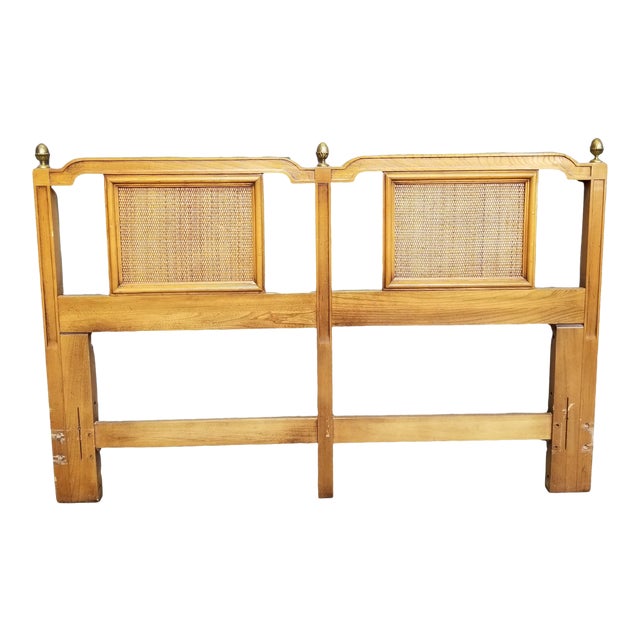 Mid Century Caned Panel Full Queen Headboard Chairish