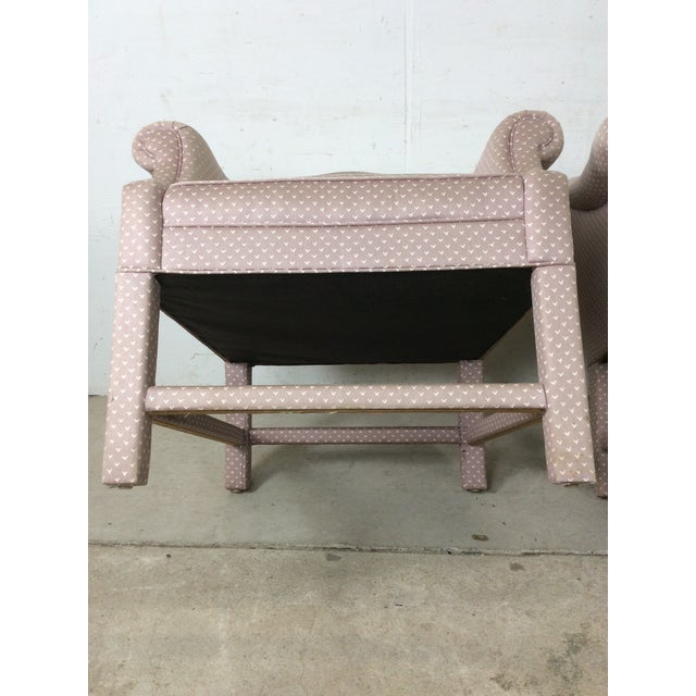 Pair Polka Dot Pink Accent Chairs For Sale - Image 12 of 12