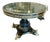 The Verdant Throne – French-Inspired Round Dining Table With Deep Green Finish & Ornate Gold Leaf Details For Sale