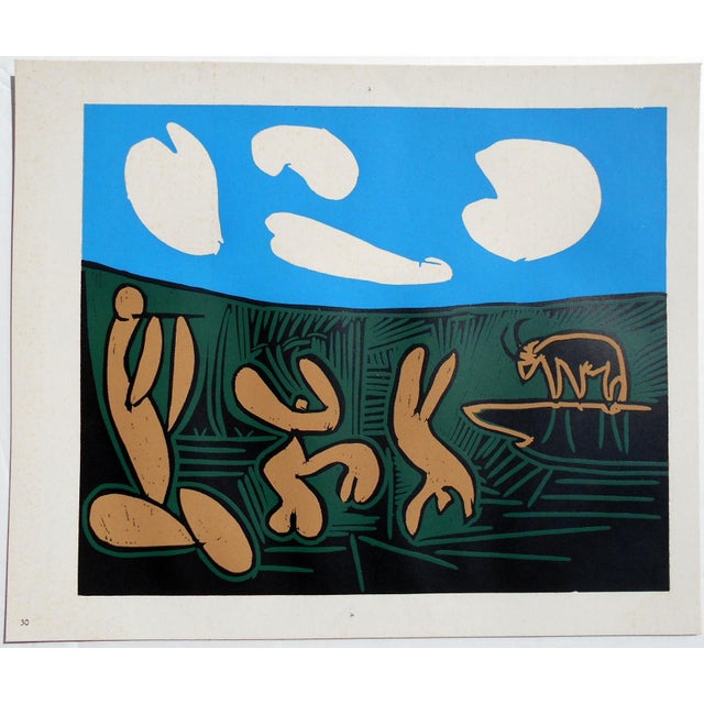Mid-Century Modern Pablo Picasso Linocut with Four Clouds,1962 For Sale - Image 3 of 3