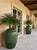 A Pair of Large Mid-Century Modern Ribbed Green Glazed Ceramic Ovoid Planters For Sale - Image 9 of 12