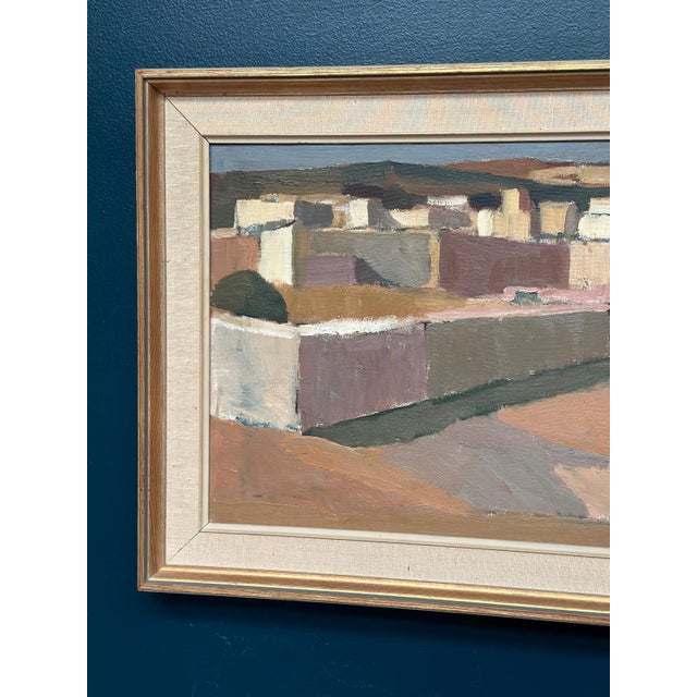Mid-Century Modern Rolf Norrman, Southern Village Landscape, 1950s, Oil Painting on Canvas, Framed For Sale - Image 3 of 18