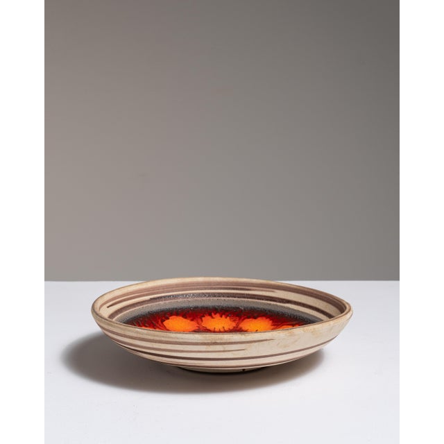 1960s 1960s Germany Tan Ceramic Serving Bowl For Sale - Image 5 of 15