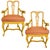 Pair of early 20th century Venetian Rococo side chairs / armchairs in solid wood with a hand-painted Tuscan yellow finish...