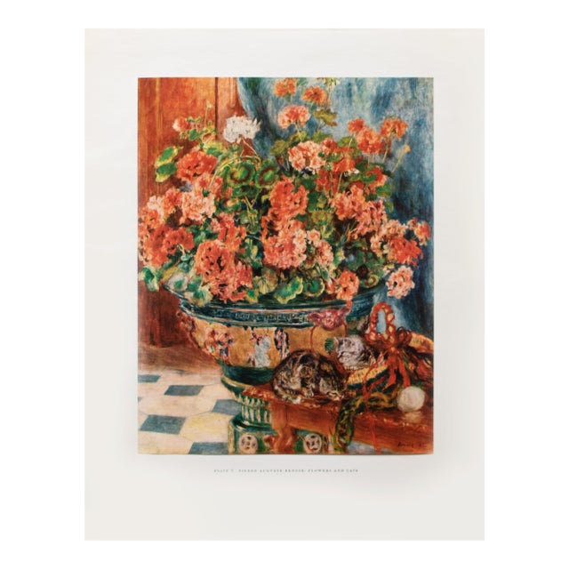 1950s After Renoir "Flowers and Cats", First Edition Swiss Full-Color Print For Sale