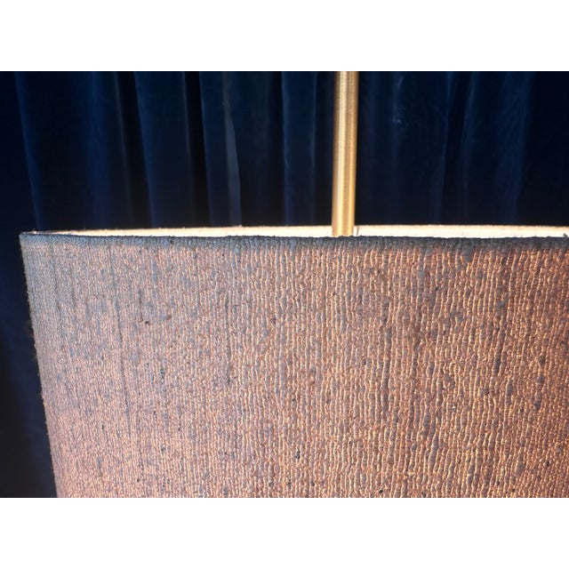 Metal Large Minimalist Table Lamp in Brass and Wild Silk from Staff Leuchten, 1960s For Sale - Image 7 of 18