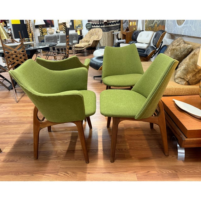 Wood Set of 4 1970’s Walnut Chairs Attributed to Adrian Pearsall For Sale - Image 7 of 14