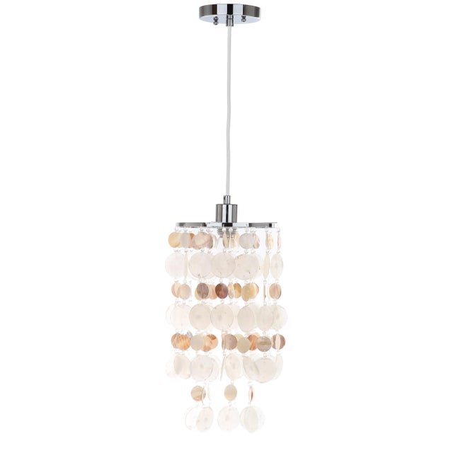 Modern Capiz 1 Light 9-Inch Diameter Pendant - Natural Cream For Sale - Image 3 of 3