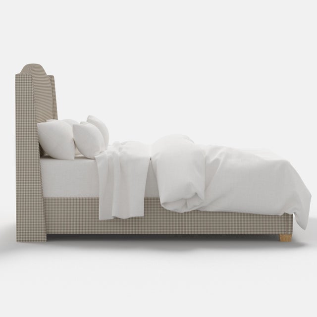 Stoffer Home x Cloth & Company Julia Wingback Bed in Muave Mini Gingham, Queen For Sale In Chicago - Image 6 of 7