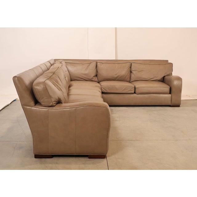 Century Furniture Leather Sectional Sofa For Sale - Image 15 of 18