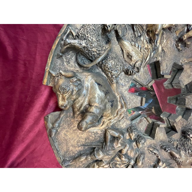 Mid Century 1960s Cast Resin Brutalist Horoscope Zodiac Mirror For Sale In Miami - Image 6 of 10