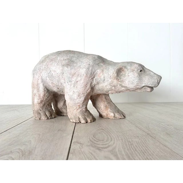 Cream Glazed Ceramic Polar Bear, 1970s For Sale - Image 8 of 11