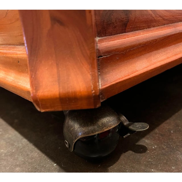 1960s Mid Century Cedar Wood Chest Wheels For Sale In Los Angeles - Image 6 of 10