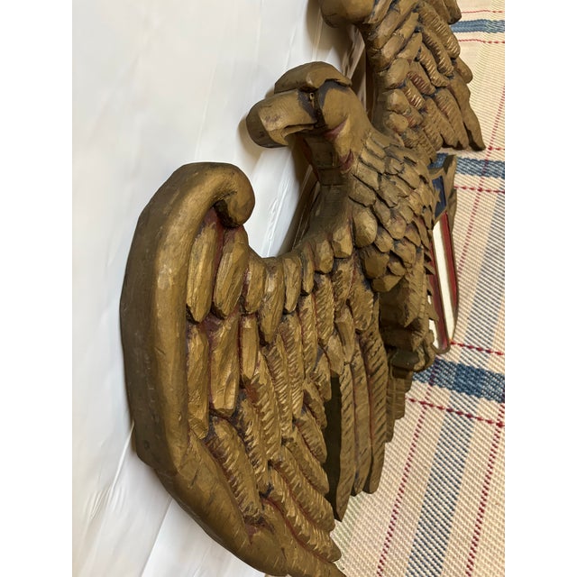 Vintage Patriotic American Bald Eagle Wall Plaque For Sale - Image 4 of 9