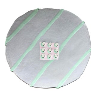 Post Modern Marcy Glick Memphis New Wave Pastel Hand Built Studio Pottery Plate 1988 For Sale