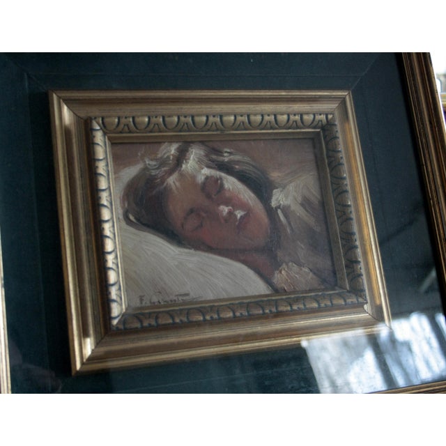 Francesco Galante, Sleeping Girl, 1960s, Oil on Canvas For Sale - Image 6 of 10