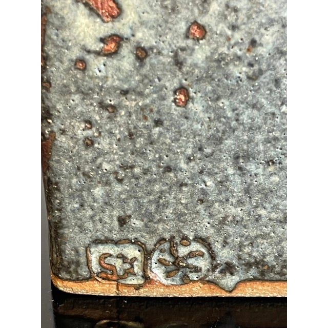 Ceramic Mid-Century Japanese Studio Pottery Stoneware Bottle Vase with Ash Glaze, 1950 For Sale - Image 7 of 8