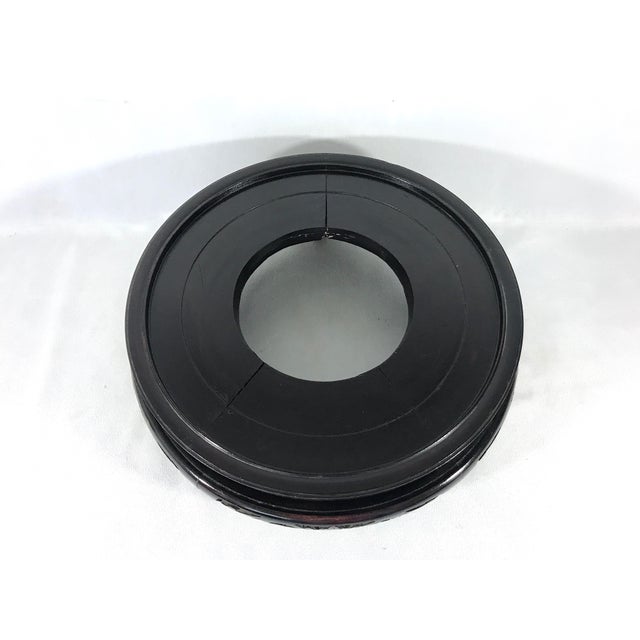 Mid 20th Century Very Large Ornate Chinese Dark Ebony Brown Rosewood Display Stand or Pedestal 10" For Sale - Image 5 of 7