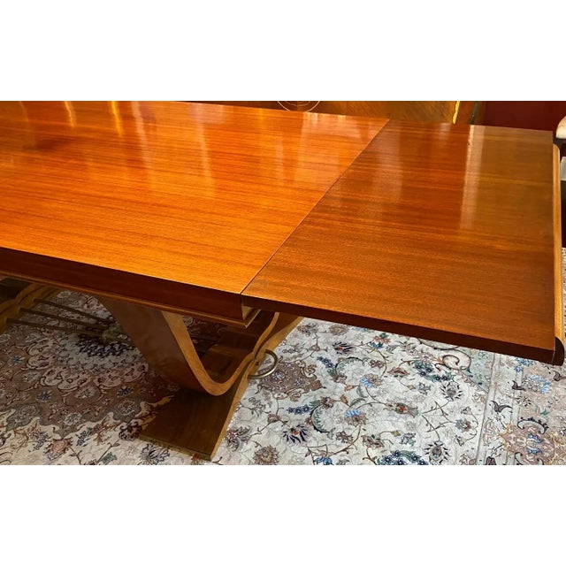 Jules Leleu Style Extendable French Art Deco Rosewood Dining Table circa 1930 Rare, Exquisite Extendable French Art Deco...