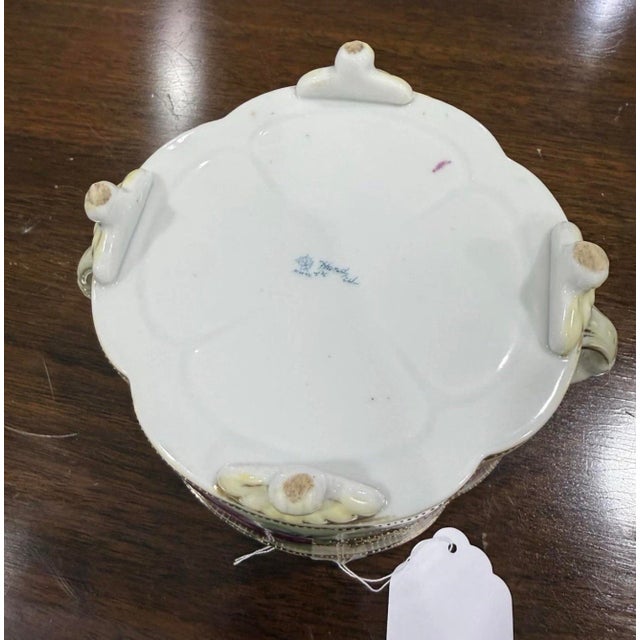 Antique Nippon Hand Painted Footed Ferner Bowl Raised Gold Design W/Pink Roses Excellent condition No damages Signed This...