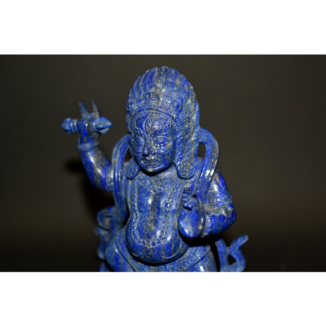 Natural Lapis Indian God Vajrapani Protector For Sale - Image 14 of 17