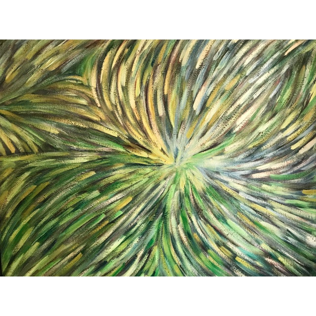 1990s The Awakening Abstract Expressionism Original Oil Painting by Monique Nichols For Sale - Image 5 of 11