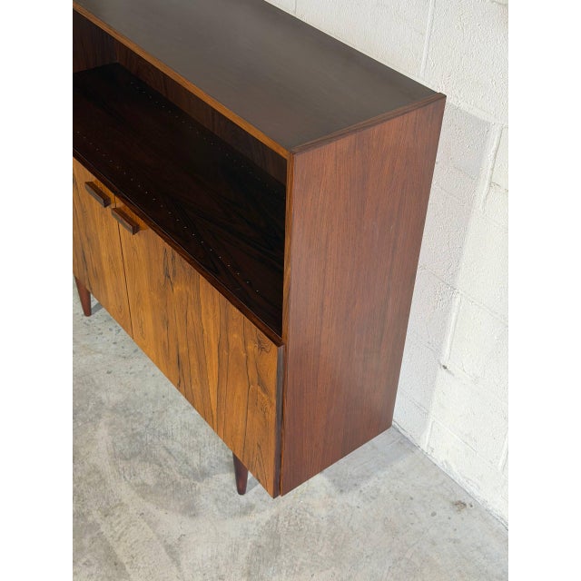 Rosewood Bookcase With Storage Doors Denmark Mid-Century Modern 1960s For Sale - Image 9 of 10