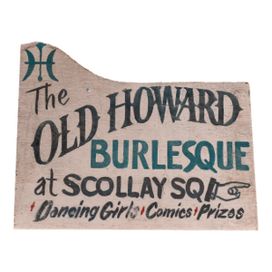 Vintage Old Howard (Boston) Painted Wooden Directional Sign