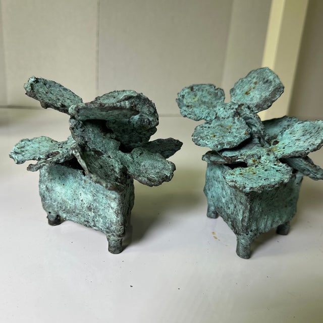 Decorative mid-century design, heavy bronze with beautiful patina… Each each planter is unique and one of a kind, and are...