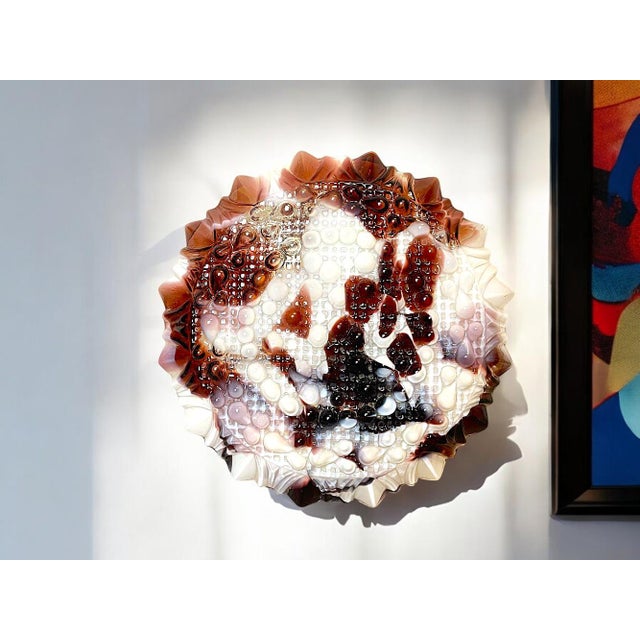 Burgundy Murano Glass Flush Mount Lamp, 1960s For Sale - Image 4 of 10