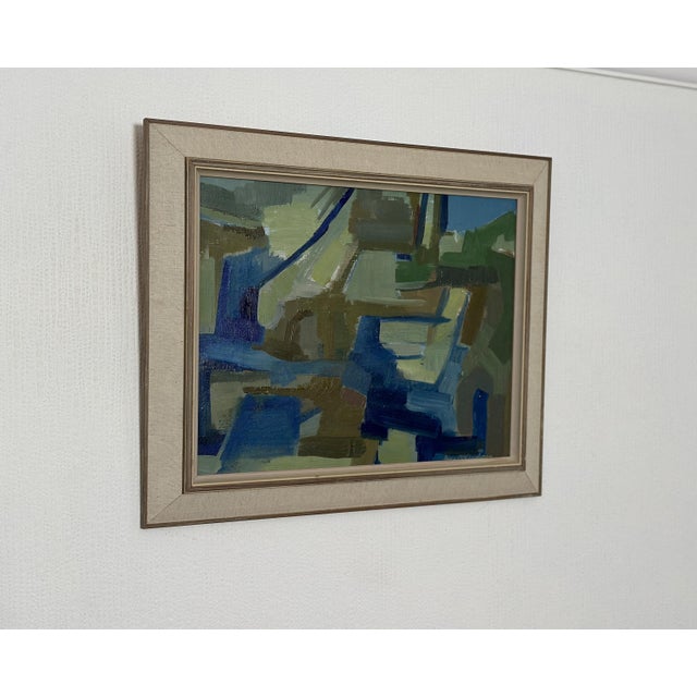 Lennart Kindgren, Blue and Green, 1960s, Oil on Canvas For Sale - Image 17 of 18