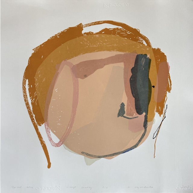 Kinga Wojciechowska, Yellow Portrait, Linocut, 2023 For Sale