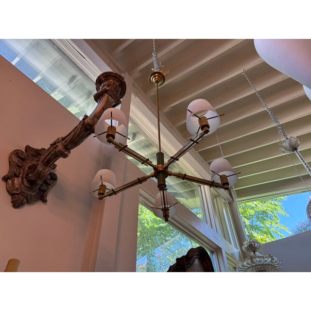 1960s Italian Modern Brass Chandelier For Sale - Image 11 of 11