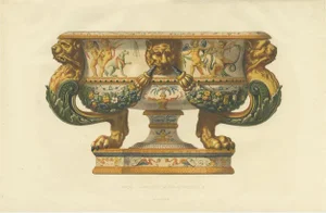 Delange, Illustration of a Vasque of the Nationalmuseum in Stockholm, 1869, Print