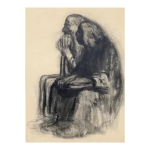 1940s "Selbstbildnis mit Karl Kollwitz 18" Collotype by Kathe Kollwitz