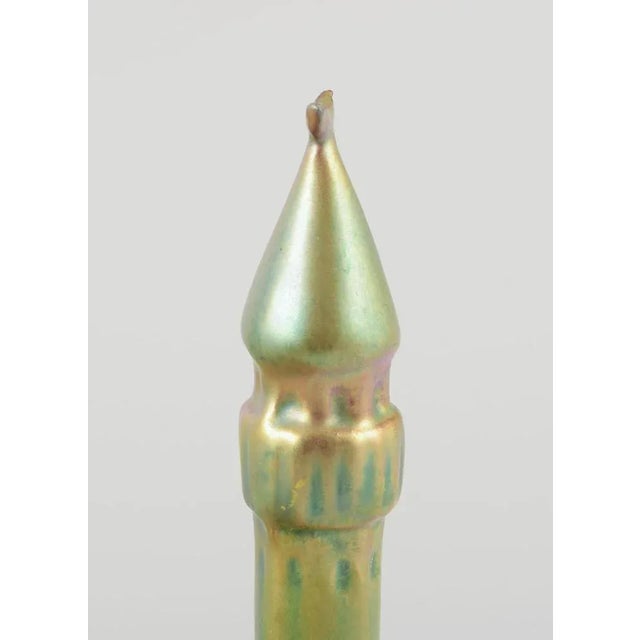 Eosin Glaze Ceramic Sculpture in the Shape of a Minaret from Zsolnay, Hungary, 1930s For Sale - Image 4 of 8