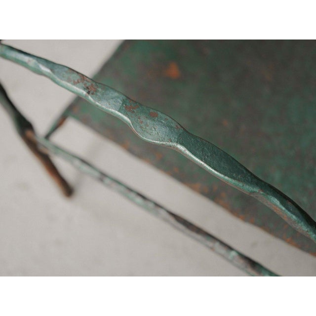 Aqua Handcrafted Hammered Wrought Iron Lounge Chair, France, 1960s For Sale - Image 8 of 18