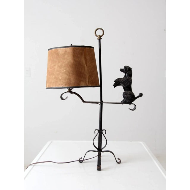 Vintage Wrought Iron Poodle Lamp For Sale - Image 12 of 13