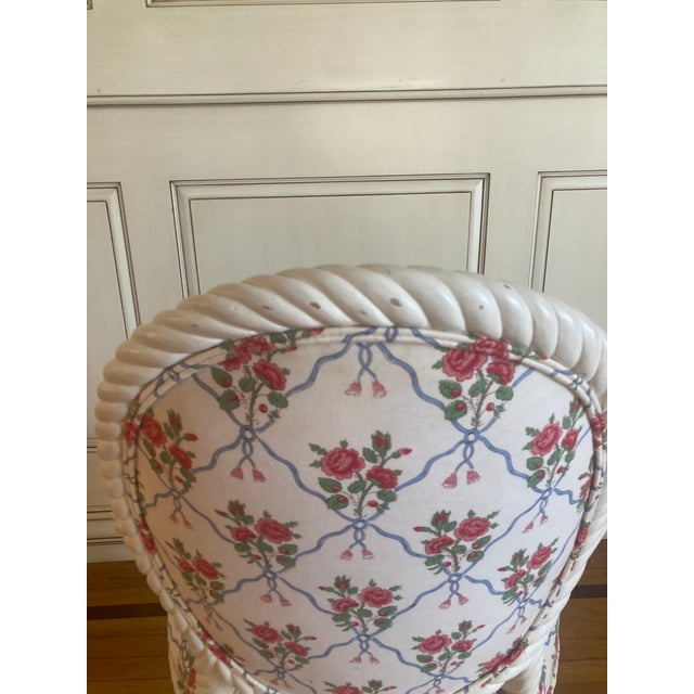 1950s 1950’s Hollywood Regency Hand Carved Rope and Tassel Armchair For Sale - Image 5 of 14