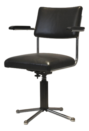 Desk Chair with Chrome-Plated Steel Tube by Factory Design, 1950