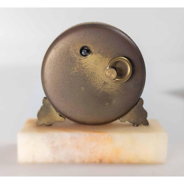 20th Century Art Deco Style Miniature Swiss Desk Clock "Le Petite Forgeron" Attributed to Fabr Suisse For Sale In New York - Image 6 of 9
