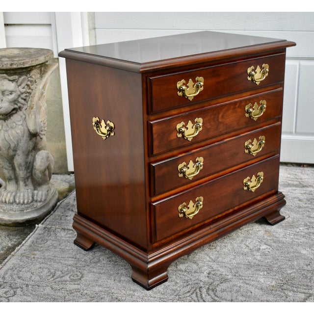 Wood Vintage Small Four Drawer Traditional Style Solid Cherry Bachelors Chest For Sale - Image 7 of 12