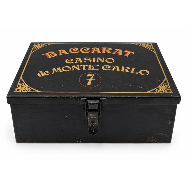 A handsome vintage metal box bearing the name of the celebrated Casino de Monte-Carlo, one of Europe's most distinguished...