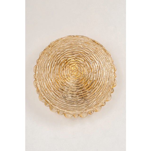 1960s Amber Glass Sconces in Thumbprint Shape, Germany, 1970s, Set of 2 For Sale - Image 5 of 8