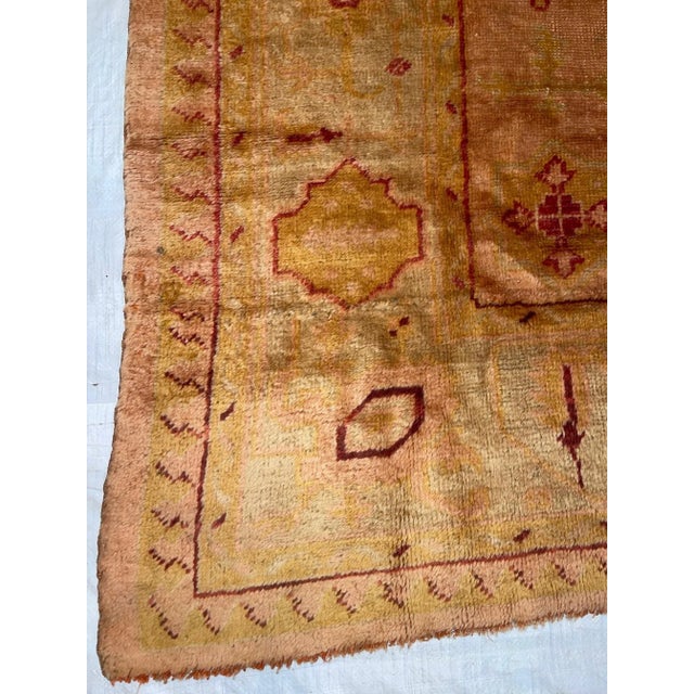 Mediterranean 1850s Antique Tribal Turkish Oushak Rug - 12'10'' X 7'10'' For Sale - Image 3 of 9