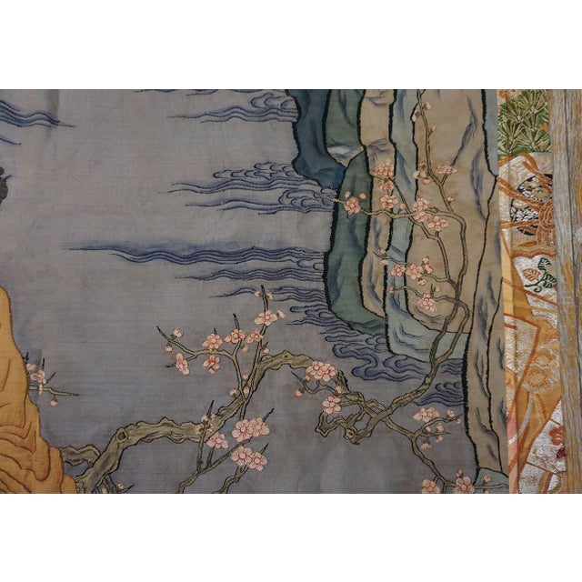 Majestic Multi Color With Figurative Design Antique Chinese Textile For Sale - Image 11 of 12
