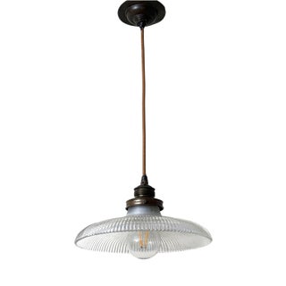 Art Nouveau Prismatic Glass Pendant Light from Holophane, Germany, 1910 For Sale