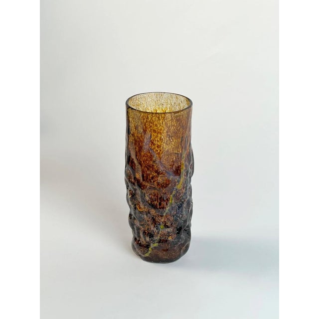 Brutalist Glass Bark Textured Vase from Mdina, 1970s For Sale - Image 3 of 10