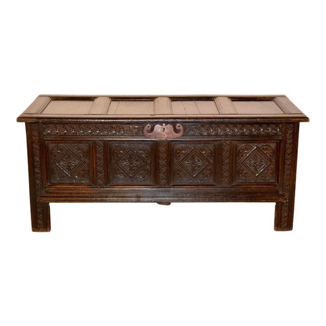 Late 18th C. English Oak Blanket Chest For Sale